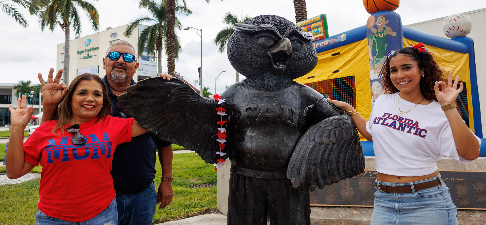 Student using a motorized mobility device on FAU campus